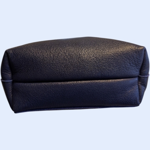 EUC Portland Pebbled Leather Mini Zipper Tote Bag Cobalt Blue - Picture 8 of 9